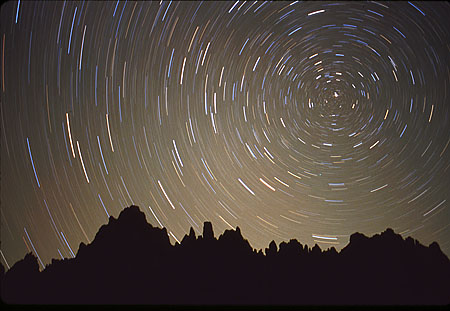 Craggy Ridge Silhouette, Star Streaks, & North Star